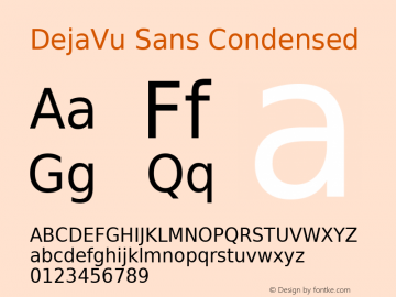 DejaVu Sans Condensed Version 2.17 Font Sample
