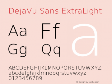 DejaVu Sans ExtraLight Version 2.18图片样张