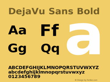 DejaVu Sans Bold Version 2.21 Font Sample