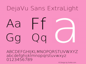 DejaVu Sans ExtraLight Version 2.21 Font Sample