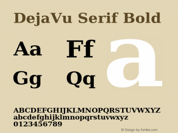 DejaVu Serif Bold Version 2.21 Font Sample
