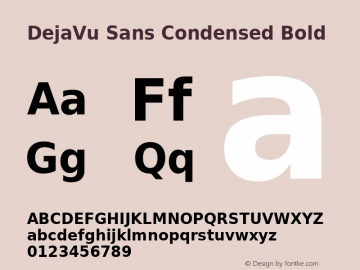 DejaVu Sans Condensed Bold Version 2.22 Font Sample