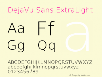 DejaVu Sans ExtraLight Version 2.22 Font Sample