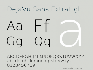DejaVu Sans ExtraLight Version 2.23 Font Sample