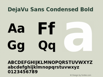 DejaVu Sans Condensed Bold Version 2.24 Font Sample