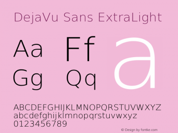 DejaVu Sans ExtraLight Version 2.24 Font Sample