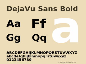 DejaVu Sans Bold Version 2.25 Font Sample