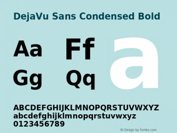 DejaVu Sans Condensed Bold Version 2.25 Font Sample