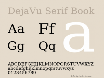 DejaVu Serif Version 2.26 Font Sample