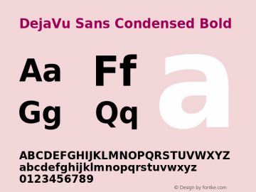 DejaVu Sans Condensed Bold Version 2.27 Font Sample