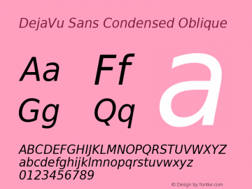 DejaVu Sans Condensed Oblique Version 2.27图片样张