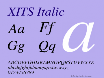 XITS Italic Version 001.001图片样张