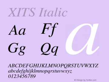 XITS Italic Version 001.003 Font Sample