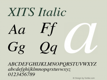 XITS Italic Version 001.005 Font Sample