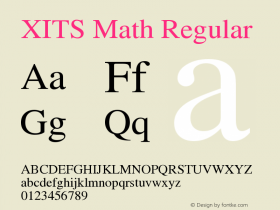 XITS Math Version 001.005 Font Sample