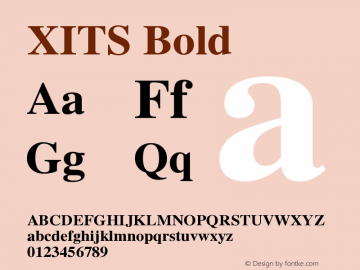 XITS Bold Version 001.006 Font Sample