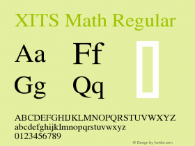XITS Math Version 001.006 Font Sample
