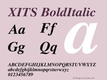 XITS Bold Italic Version 001.006 Font Sample