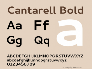 Cantarell Bold Version 0.05 Font Sample