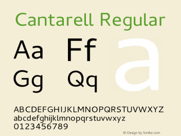 Cantarell Regular Version 0.05 Font Sample