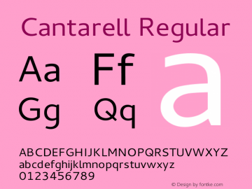 Cantarell Regular Version 0.05 Font Sample