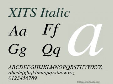 XITS Italic Version 001.006 Font Sample