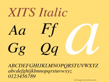 XITS Italic Version $version Font Sample