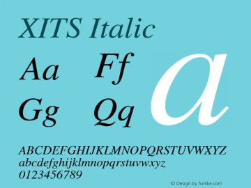 XITS Italic Version $version Font Sample