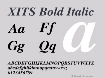 XITS Bold Italic Version $version Font Sample