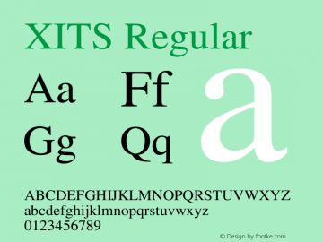 XITS Version $version Font Sample