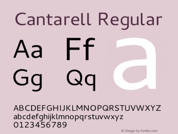 Cantarell Regular Version 0.0.8 Font Sample