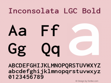 Inconsolata LGC Bold Version 1.1.0 Font Sample