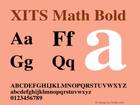 XITS Math Bold Version $version Font Sample