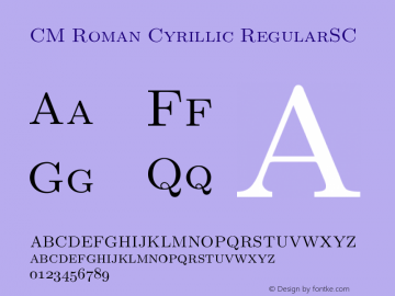 Computer Modern Roman Cyrillic Regular Small Caps Version 001.001 Font Sample