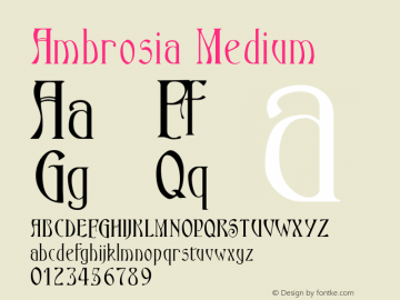 Ambrosia Version 001.000 Font Sample