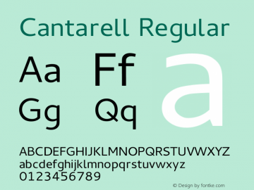 Cantarell Regular Version 0.0.10 Font Sample