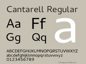 Cantarell Regular Version 0.0.11 Font Sample