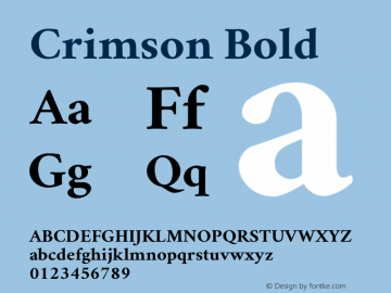 Crimson Bold Version 0.8 Font Sample