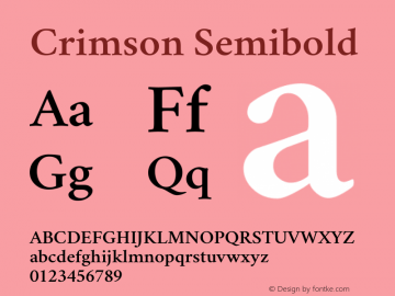 Crimson Semibold Version 0.8图片样张