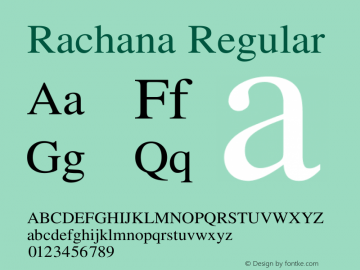 Rachana Rachana:06;Revision:0.0 Font Sample