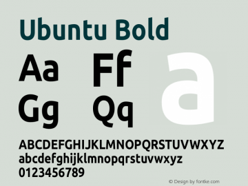 Ubuntu Bold Version 0.80 Font Sample