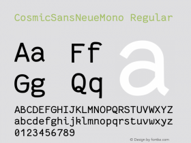 Cosmic Sans Neue Mono Version 1.3.1图片样张