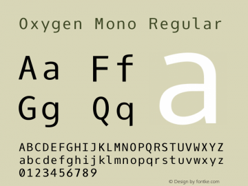 Oxygen Mono Version 0.2 Font Sample