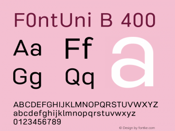 F0ntUni B Version 0.1-beta1 Font Sample