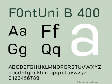 F0ntUni B Version 0.1-beta2 Font Sample
