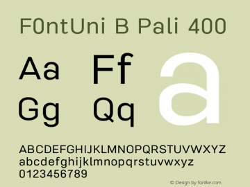 F0ntUni B Pali Version 0.1.1图片样张