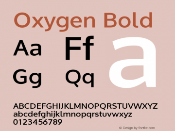 Oxygen-Bold Version 1.000 Font Sample