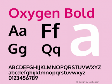 Oxygen Bold Version 0.2.3 webfont图片样张