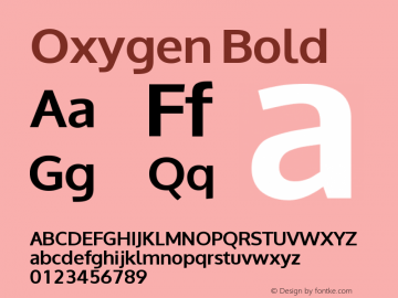 Oxygen Bold Version 0.2 Font Sample