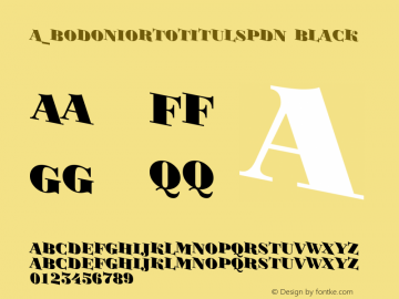 a_BodoniOrtoTitulSpDn Black Macromedia Fontographer 4.1 26.08.97 Font Sample